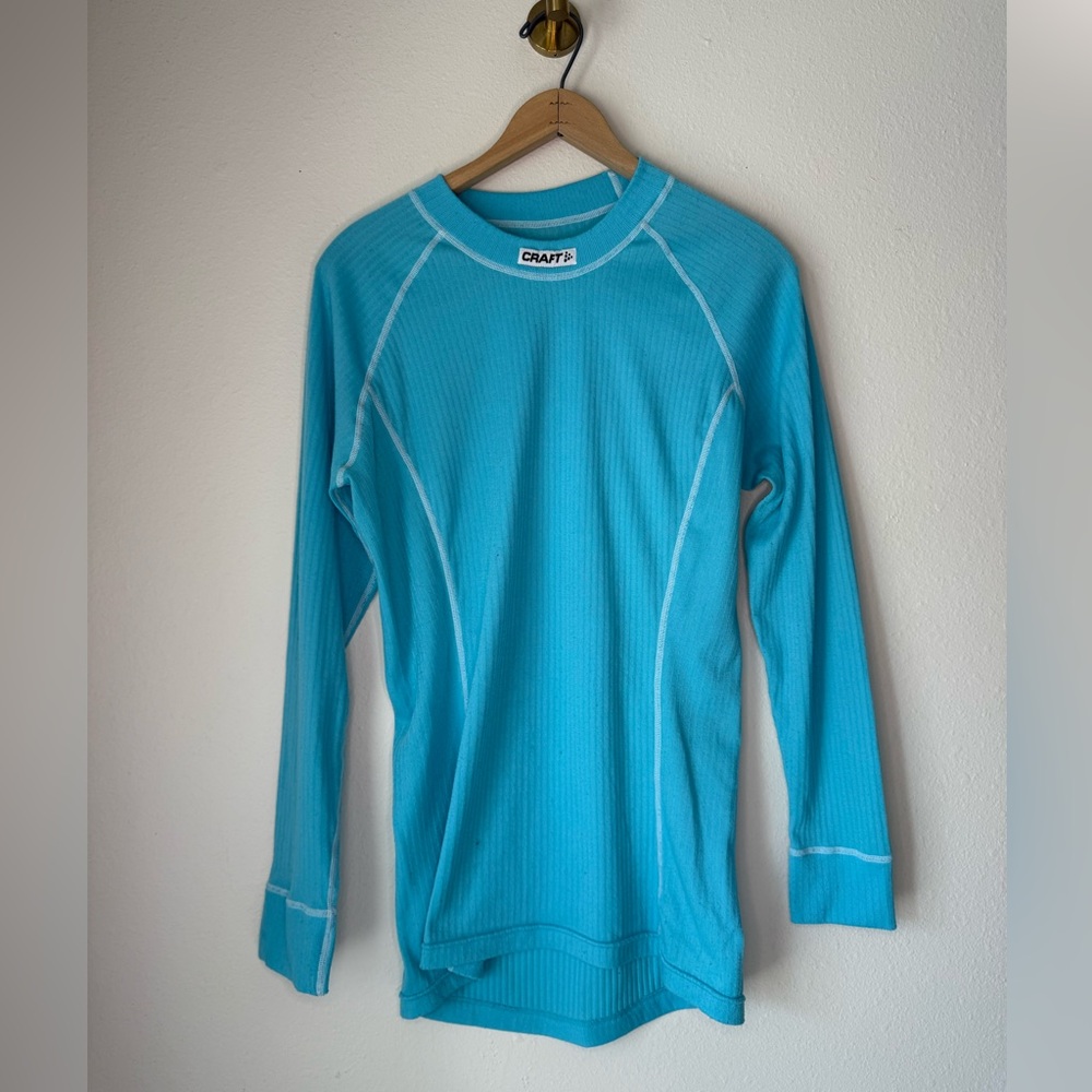 Craft Base Layer Thermal Shirt Blue Long Sleeve Athletic Running Top size XL